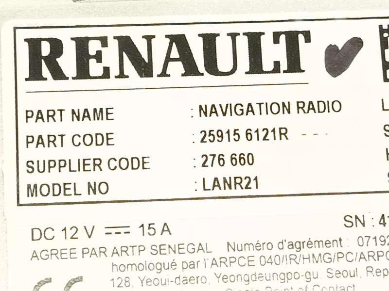 Recambio de sistema navegacion gps para renault austral tce 130 referencia OEM IAM 259156121R  LANR21 - Gris 5