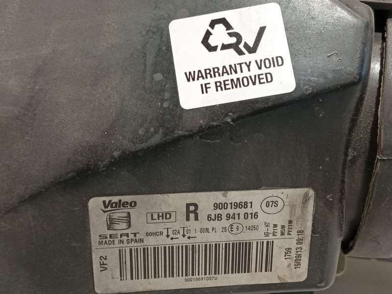 Recambio de faro derecho para seat toledo iv (kg3) 1.6 tdi referencia OEM IAM 6JB941016  90019681 - Plata 6