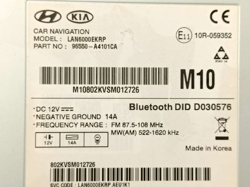 Recambio de sistema navegacion gps para kia carens iv 1.7 crdi referencia OEM IAM 96550A4101CA  LAN6000EKRP - Blanco 7