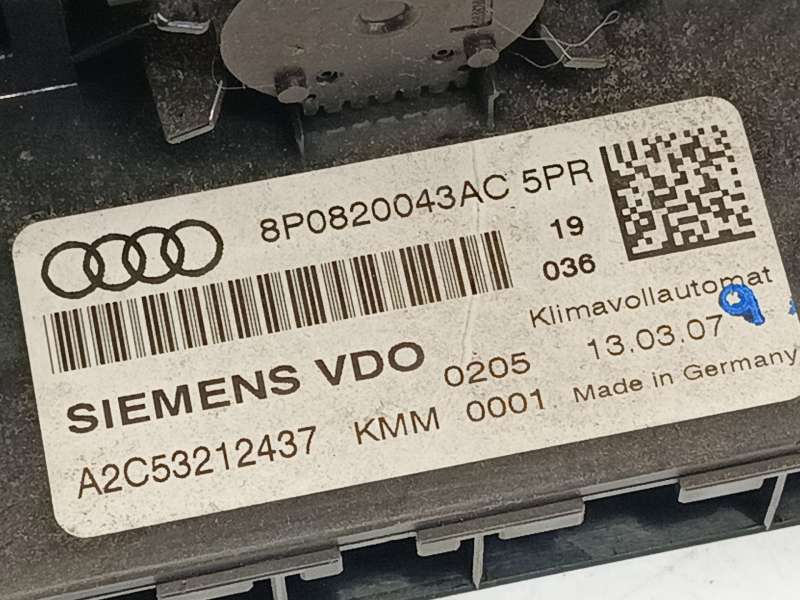 Recambio de mando climatizador para audi a3 (8p1) 2.0 tdi 16v referencia OEM IAM 8P0820043AC5PR  A2C53212437 - Negro 6