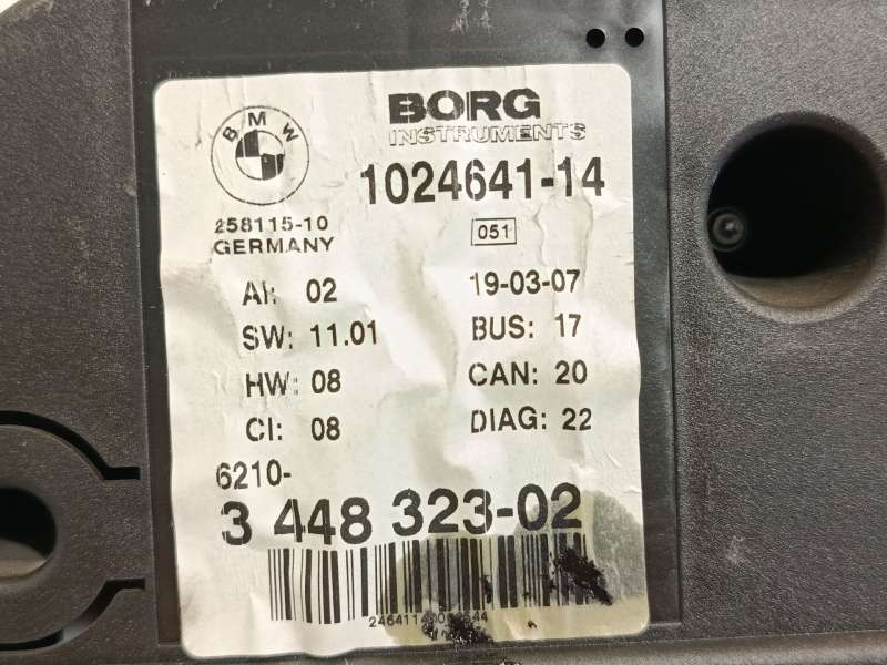 Recambio de cuadro instrumentos para bmw x3 (e83) 2.0 d referencia OEM IAM 344832302 62103451581 102464114 6