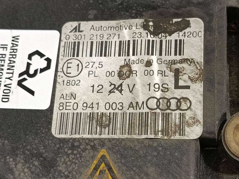 Recambio de faro izquierdo para audi a4 b7 (8ec) 2.0 tfsi referencia OEM IAM 8E0941003AM 8E0941029AS 0301219271 - Negro 5