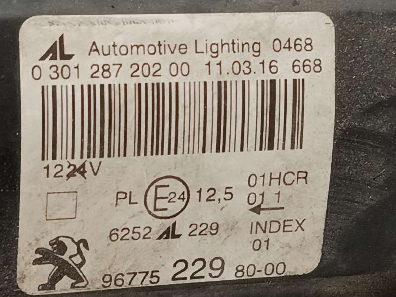 Recambio de faro derecho para peugeot 308 ii (lb_, lp_, lw_, lh_, l3_) 1.2 thp 110 referencia OEM IAM 9677522980  030128720200 - Blanco 5