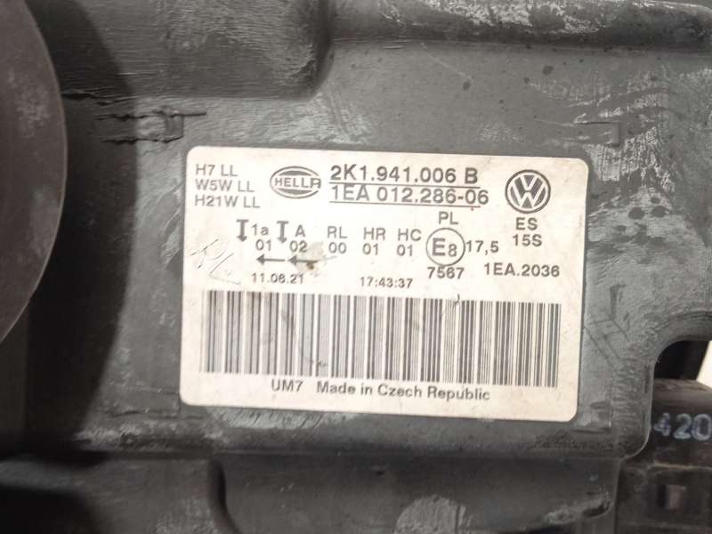 Recambio de faro derecho para volkswagen caddy iv monospace (sab, saj) 1.4 tgi cng referencia OEM IAM 2K1941006B  1EA012286 - Blanco 6