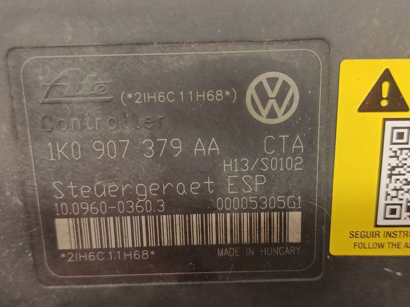 Recambio de abs para volkswagen golf v (1k1) 2.0 gti referencia OEM IAM 1K0614517AA 1K0907379AA 10020602214 - Blanco 7