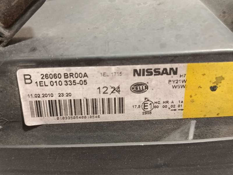 Recambio de faro izquierdo para nissan qashqai i (j10, nj10) 2.0 dci referencia OEM IAM 26060BR00A  1EL010335 5