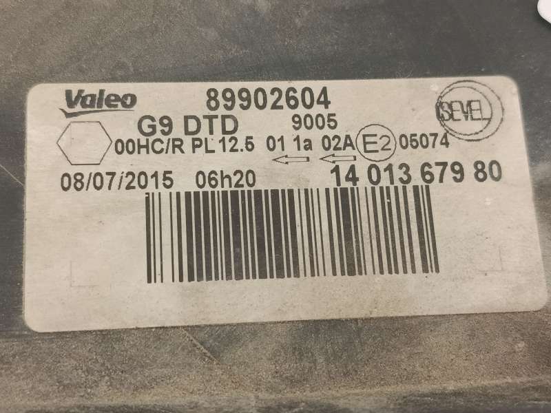 Recambio de faro derecho para peugeot expert furgoneta (vf3a_, vf3u_, vf3x_) 2.0 hdi 130 referencia OEM IAM 1401367980  89902604 - Blanco 5