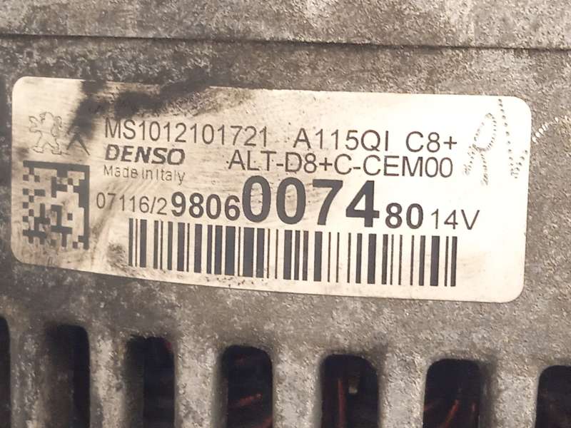Recambio de alternador para peugeot 308 ii (lb_, lp_, lw_, lh_, l3_) 1.2 thp 110 referencia OEM IAM 9806007480  MS1012101721 - Blanco 6