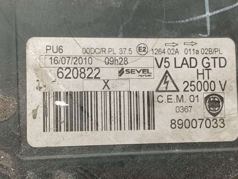 Recambio de faro izquierdo para lancia phedra (179_) 2.0 d multijet (179.axl1b, 179.bxl1b) referencia OEM IAM 620822  89007033 - Gris 7
