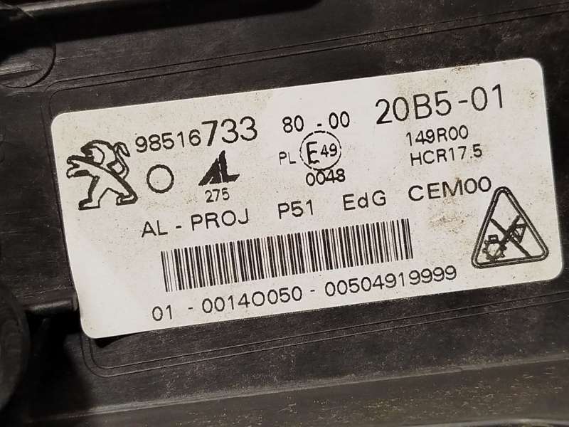 Recambio de faro izquierdo para peugeot 308 sw iii (fc_, fj_, fr_, f4_, fn_) puretech 130 (frhnsl, frhnst) referencia OEM IAM 98 - Negro 5