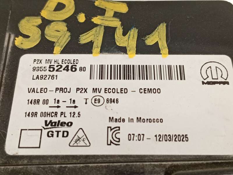 Recambio de faro izquierdo para peugeot 2008 ii (ud_, us_, uy_, uj_, ur_, uc_) 1.2 puretech 100 referencia OEM IAM 9855524680  L - Blanco 7