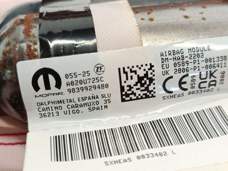 Recambio de airbag cortina delantero derecho para peugeot 5008 ii (mc_, mj_, mr_, m4_) 1.2 (mrhnyh, mrhnyw, mrhnsj, mrhnsu, mrhn - Azul 5