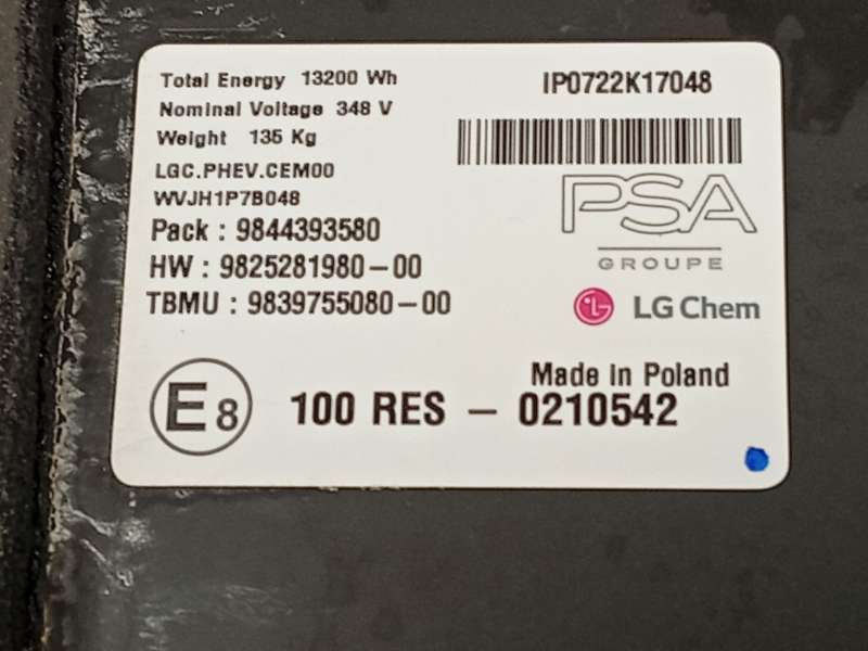 Recambio de bateria electrica mayor de 20 kwh (ev) para ds ds 7 crossback (j4_, jr_, jc_) e-tense 225 (j4dgzu) referencia OEM IA - Crema 6