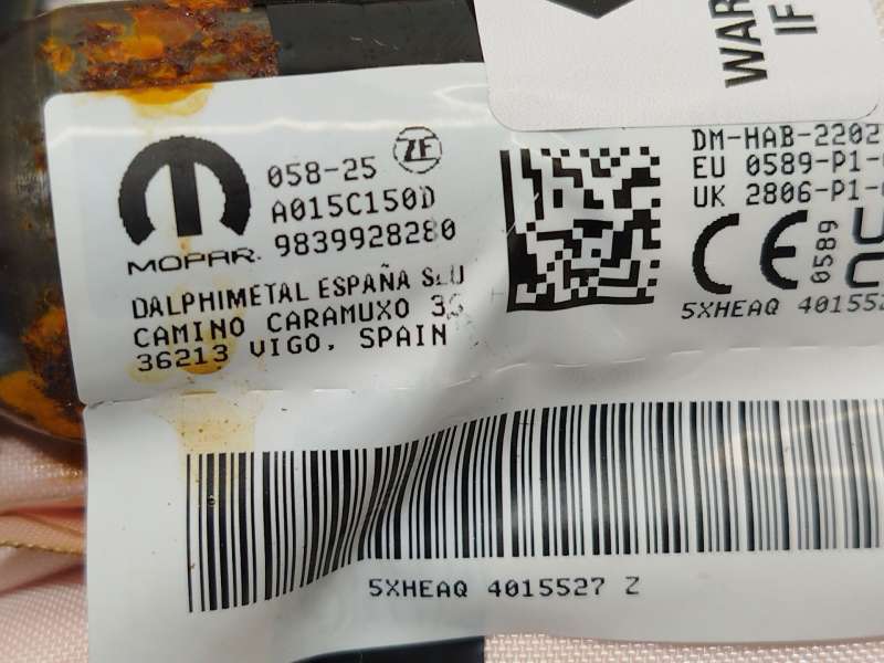 Recambio de airbag cortina delantero derecho para peugeot 3008 ii suv (mc_, mr_, mj_, m4_) 1.2 thp/ puretech 130 (mrhnsm, mrhnsu - Gris 3