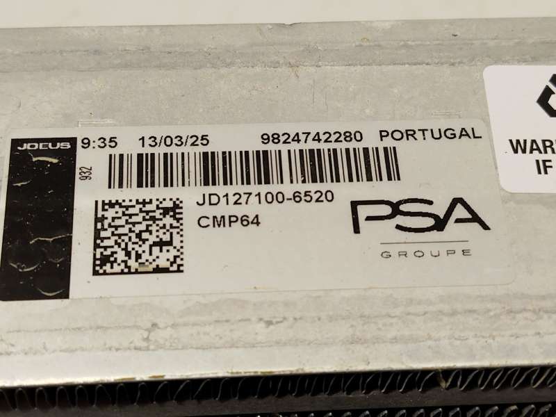 Recambio de intercooler para peugeot 2008 ii (ud_, us_, uy_, uj_, ur_, uc_) 1.2 puretech 100 referencia OEM IAM 9824742280  JD12 - Blanco 3