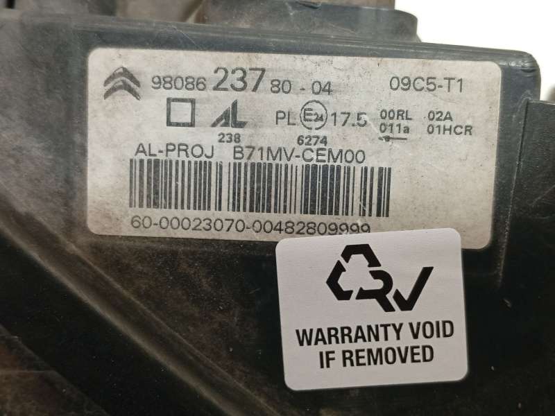 Recambio de faro derecho para citroën c4 ii (nc_) 1.6 bluehdi 120 referencia OEM IAM 9808623780 6