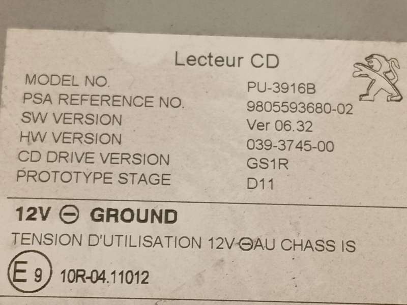 Recambio de sistema audio / radio cd para citroën c4 ii (nc_) 1.6 bluehdi 120 referencia OEM IAM 9805593680 5