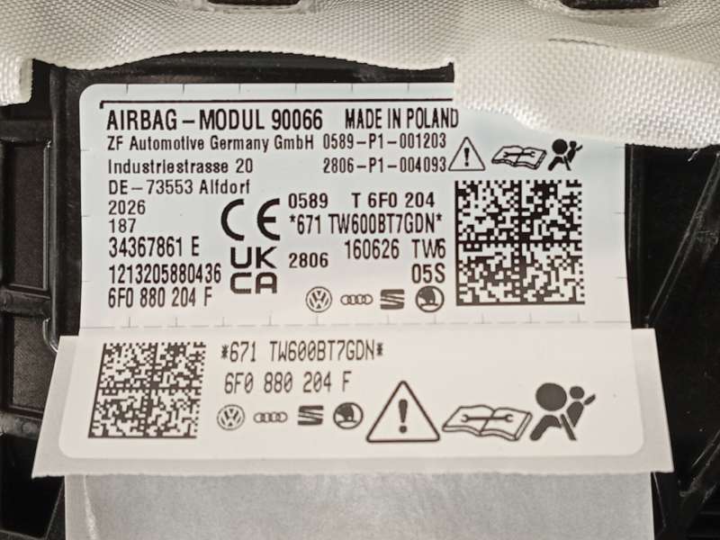 Recambio de kit airbag para seat arona (kj7, kjp) 1.0 tsi referencia OEM IAM 6F1857005HAIZ 6F0880204F 6F0880201APMNC - Azul 7