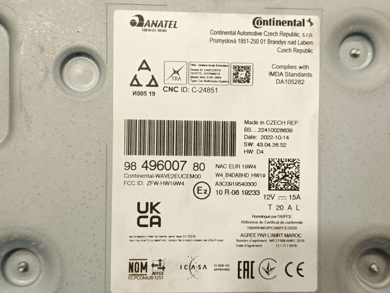 Recambio de sistema navegacion gps para ds ds 7 crossback (j4_, jr_, jc_) e-tense 225 (j4dgzu) referencia OEM IAM 9849600780 168 - Crema 5