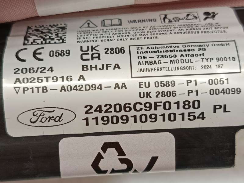 Recambio de airbag cortina delantero derecho para ford puma (j2k, cf7) 1.0 ecoboost referencia OEM IAM P1TBA042D94AA 2632469 242 - Blanco 4