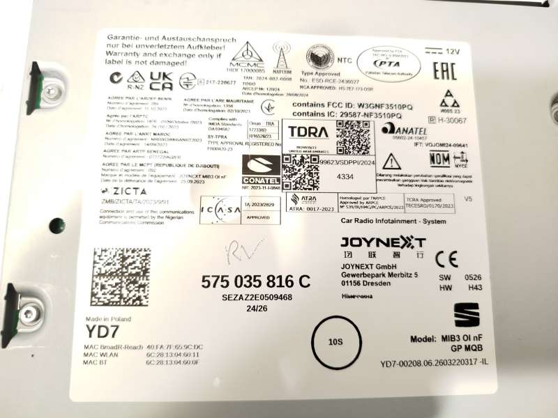 Recambio de sistema navegacion gps para seat arona (kj7, kjp) 1.0 tsi referencia OEM IAM 575035816C - Azul 6