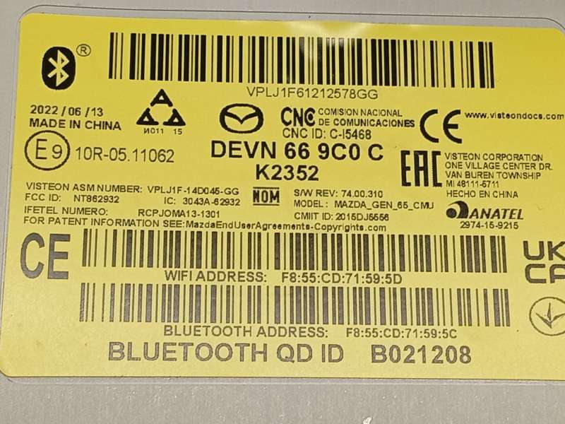 Recambio de modulo electronico para mazda 2 hatchback (dl, dj) 1.5 skyactiv-g m hybrid referencia OEM IAM DEVN669C0C - Plata 5