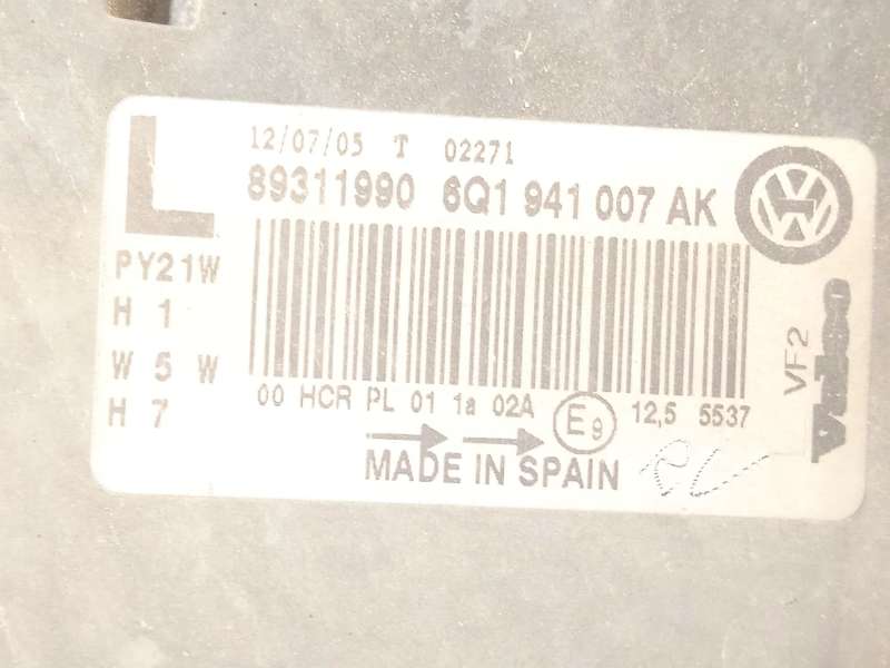 Recambio de faro izquierdo para volkswagen polo iv (9n_, 9a_) 1.4 tdi referencia OEM IAM 6Q1941007AK  89311990 - Negro 4