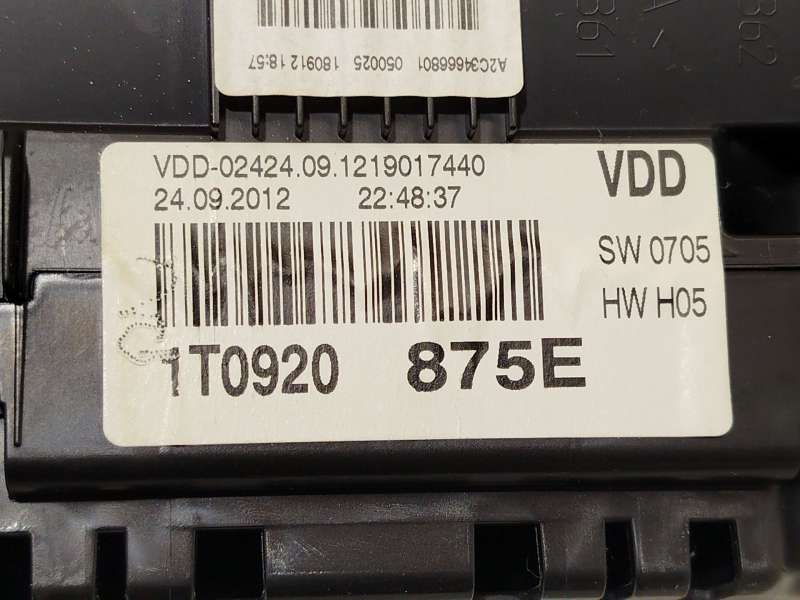 Recambio de cuadro instrumentos para volkswagen touran (1t3) 1.6 tdi referencia OEM IAM 1T0920875E  A2C34666801 - Marron 7