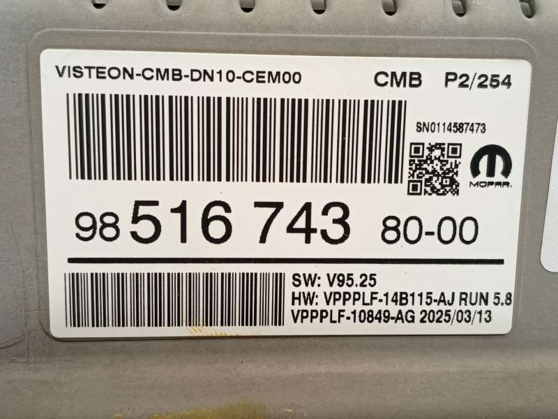 Recambio de cuadro instrumentos para peugeot 2008 ii (ud_, us_, uy_, uj_, ur_, uc_) 1.2 puretech 100 referencia OEM IAM 98516743 - Blanco 6