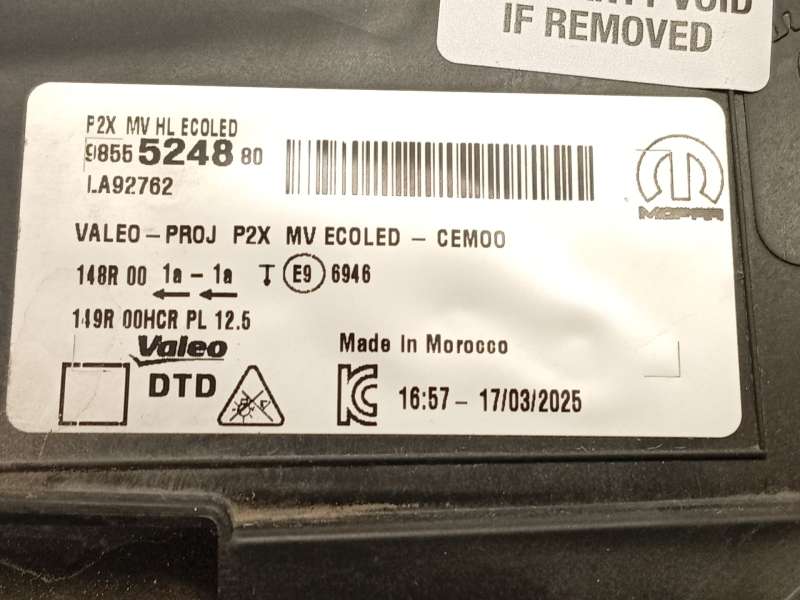 Recambio de faro derecho para peugeot 2008 ii (ud_, us_, uy_, uj_, ur_, uc_) 1.2 puretech 100 referencia OEM IAM 9855524880  LA9 - Blanco 7